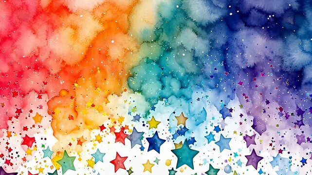 Digital vintage watercolor stars abstract background
