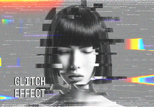 Futuristic Retro Glitch Photo Effect