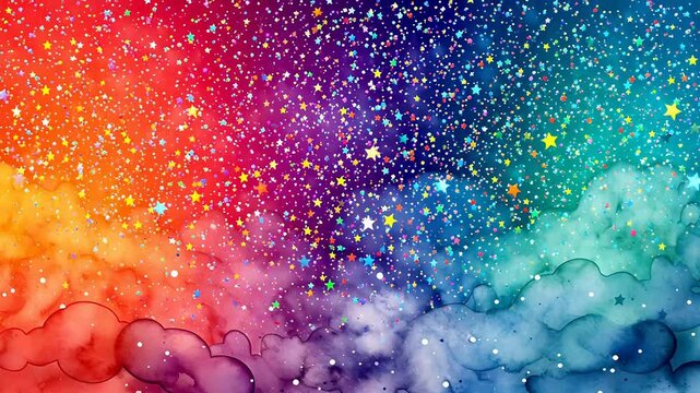 Digital vintage watercolor stars abstract background