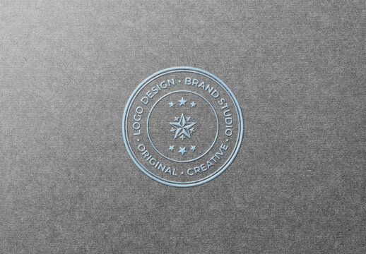 Light Blue Logo Mockup on Dark Gray Paper