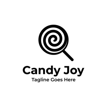 Versatile black and white candy logo ideal for sweet shops, dessert branding, and confectionery businesses seeking a clean aesthetic.