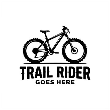 Rugged bicycle graphic capturing movement and adventure. Perfect for bike shops, rental services, or trail guides.