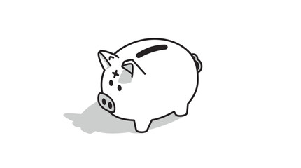 Isometric white piggy bank for savings. © DARSO