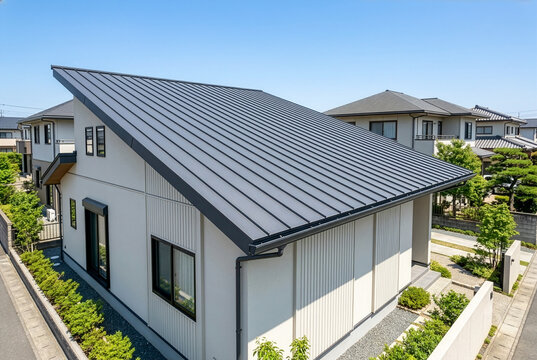 ガルバリウム鋼板の片流れ屋根｜モダンな日本の注文住宅