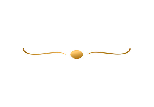 Luxury Gold Oval Flourish Divider Design Element PNG Isolated on Transparent Background