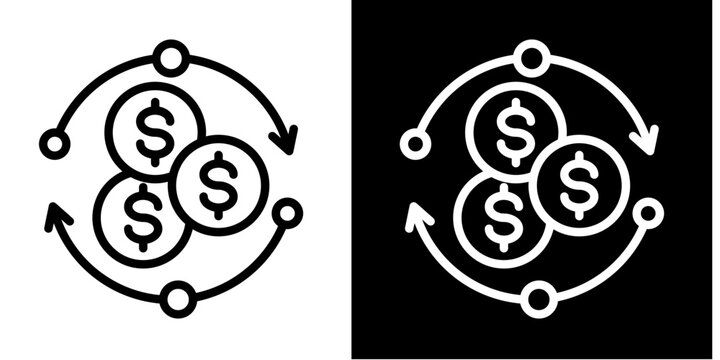 Value Stream Icon Set White Line Style Collection