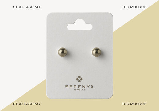 Elegant Stud Earring Mockup Design PSD