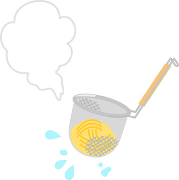 ラーメンの麺の湯切り