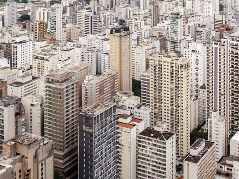 Dense residential high-rise buildings, Sao Paulo, Brazil