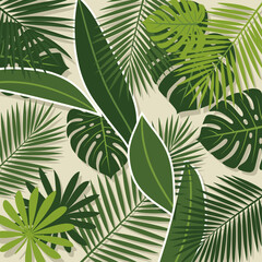 Obraz premium Dense Green Tropical Jungle Foliage Textures