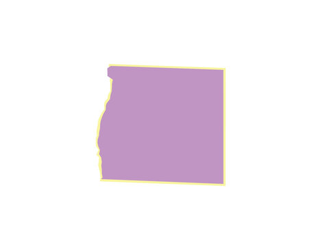 A flat lavender square with a soft yellow border and irregular left edge