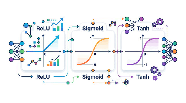 Neural Network Activation Functions: ReLU, Sigmoid, Tanh - AI and ML Concept