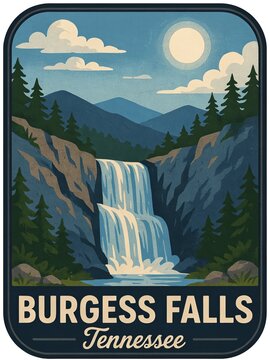 Burgees Falls: Tennessee's Scenic Waterfall Adventure - Serene Summer Landscape and Nature's Rural Landmark