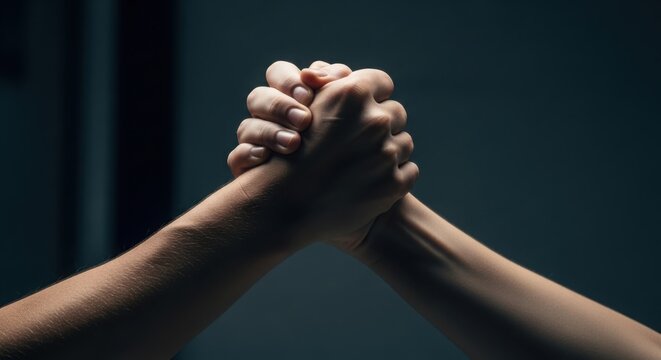 Two hands clasped together in prayer gesture