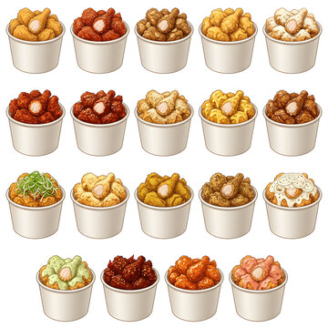 Fried chicken vector illustration collection