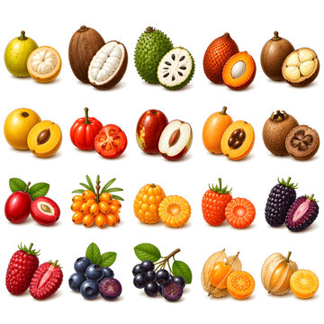 Fruits vector illustration collection