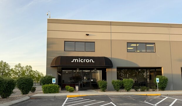Meridian, Idaho - USA - April 19, 2026 - Micron Office building in Meridian Idaho.  Micron is an American semiconductor company 