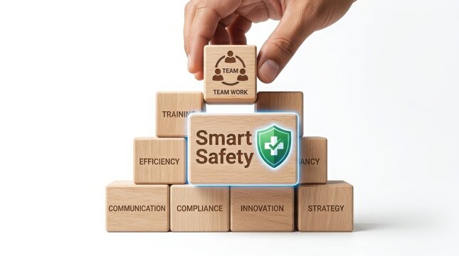 Team building blocks with smart safety shield concept