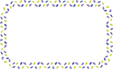 Obraz premium Purple, yellow and blue leaves arranged frame border decoration long square shape
