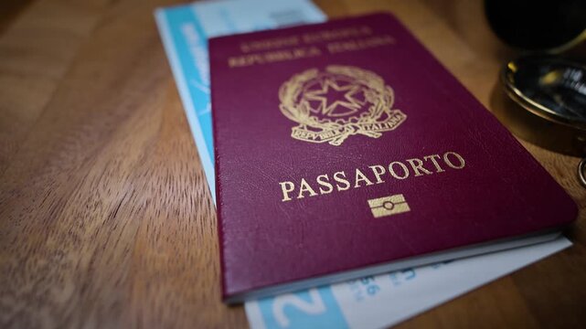 Italian Passport Representing International Travel Identity and Citizenship