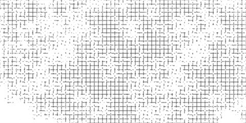 Repeating grunge squared mesh background. Tileable vector wallpaper that repeats left, right, up and down © Dafa