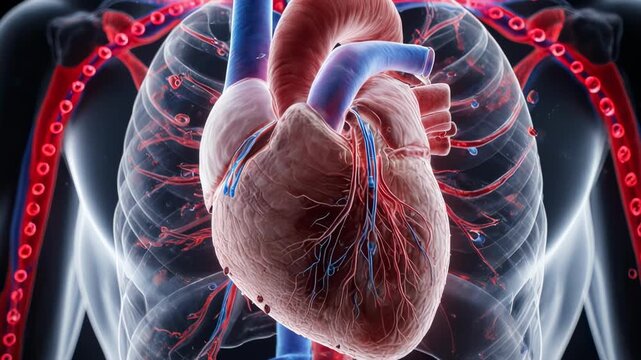 3D Scan of Human Heart Anatomy & Circulatory System