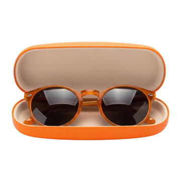 luxury fashion sunglasses in vibrant orange case with sleek design and modern style