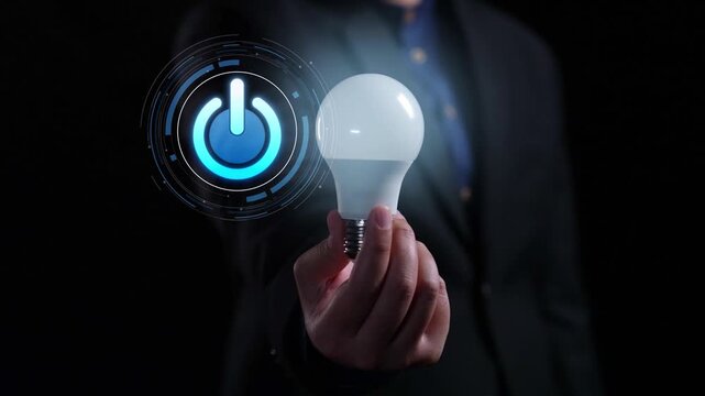 Start 2025 concept with futuristic power button symbolizing fresh beginnings, innovation, and digital transformation. Start 2025, new goals, and start 2025 initiative. Elide