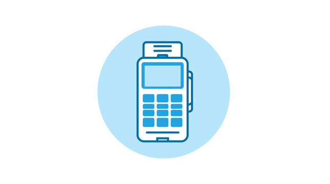 Payment terminal icon for retail transactions and sales.
