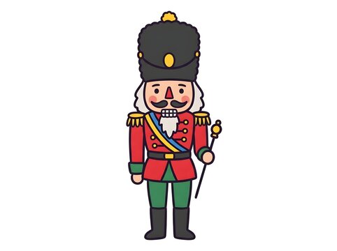 Traditional Christmas Nutcracker Soldier Toy Vector Illustration