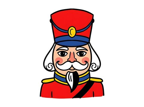 Traditional Christmas Nutcracker Soldier Portrait Illustration