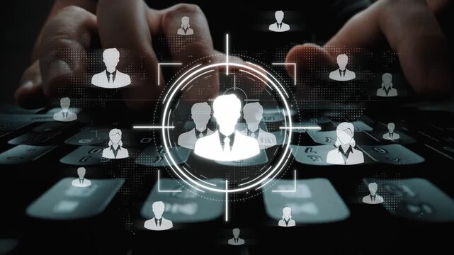Digital Network Security Concept with Human Figures and Keyboard Focused on Data Protection and Cybersecurity in Modern Technology Environment Sigmoid