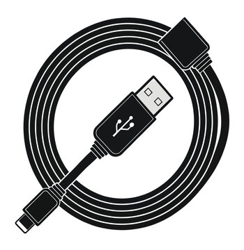 usb extension cable vector icon  create only this