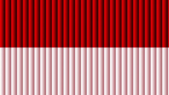 Red White Indonesia Flag Colors Abstract Vertical Stripes Motion Background Loop