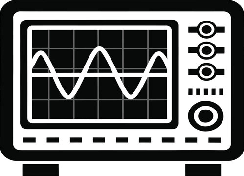 usb oscilloscope vector icon  single isolated obje