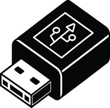usb otg adapter  name vector icon  single isolated