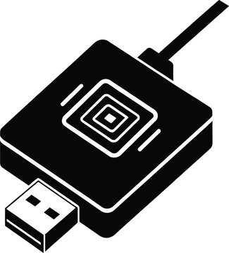 usb rfid reader vector icon  single isolated objec