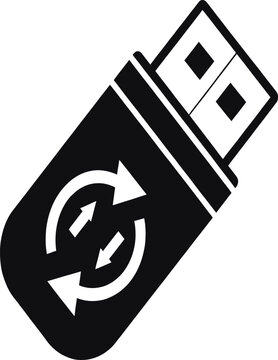 usb restore vector icon  single isolated object  b