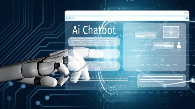 AI Virtual Assistant Artificial Intelligence Chatbot Controlled by Prompt Engineering for Explainable Generative AI information and LLM Deep Learning Technology for Smart Business Work Support. Muxer