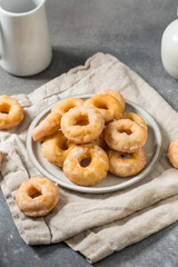 Naklejka premium Homemade Mini Glazed Old Fashioned Donuts