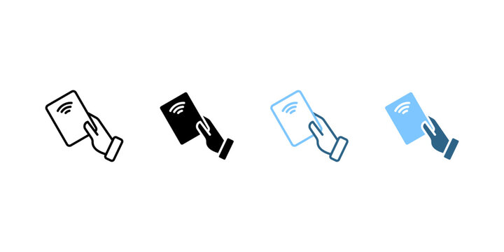 Hand Holding Wireless Card icon set multi style