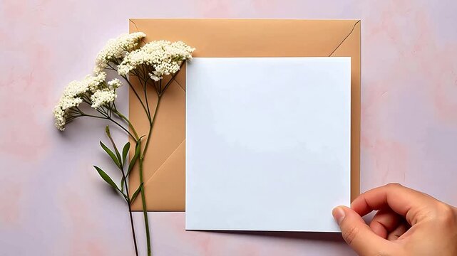 Digital flower blank card decoration abstract background
