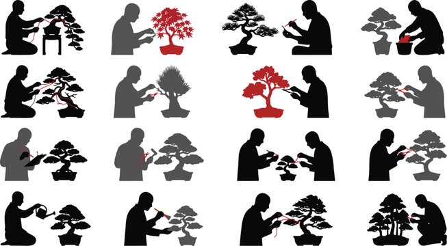Professional Bonsai Tree Gardening Transparent Vector