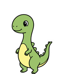 Cute cartoon green dinosaur © tristan