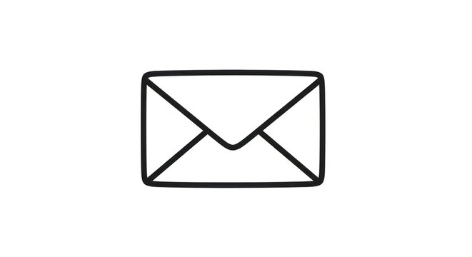 Minimalist Mail Envelope Icon Line Art