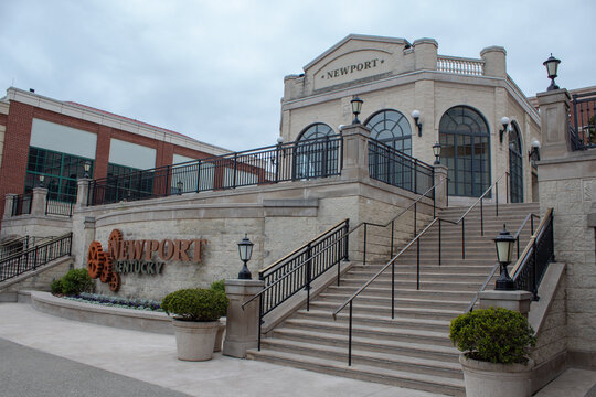 Cincinnati, Oh USA  on April 23, 2019. Main Entrance of Newport on the Levee Mall.