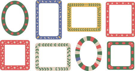 Colorful decorative frame collection, playful borders isolated vector illustration for invitations scrapbook greeting card   © MdMajnur