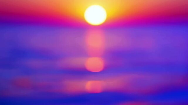 Abstract Bokeh Rainbow Colors Deep Bokeh Texture Blurred Sunset Over Ocean Horizon With Vibrant Orange And Blue Gradient Sky And Water Reflection Capturing Sense of Deep Tranquility