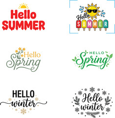 Seasonal Typography Designs Colorful Vector Illustrations greetings © EMRAN