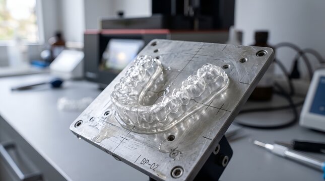 Transparent 3D Printed Dental Model Upper Jaw Prototype